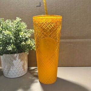 Starbucks Textured Amber Tumbler with Straw